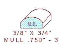 Mullion/Muntin Moulding 3/4" - 3 Mullion/Muntin Moulding 3/4" - 3