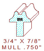 Mullion/Muntin Moulding 3/4" Mullion/Muntin Moulding 3/4"