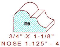 Nosing 1-1/8" - 4 Nosing 1-1/8" - 4