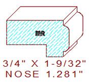 Nosing 1-9/32" Nosing 1-9/32"