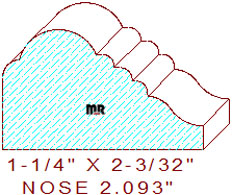 Nosing 2-3/32" Nosing 2-3/32"