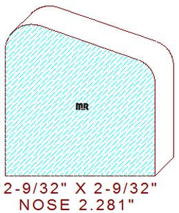 Nosing 2-9/32" Nosing 2-9/32"