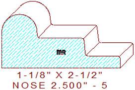 Nosing 2-1/2" - 5 Nosing 2-1/2" - 5