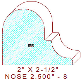 Nosing 2-1/2" - 8 Nosing 2-1/2" - 8