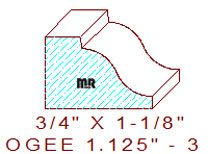 Ogee 1-1/8" - 3 Ogee 1-1/8" - 3