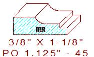 Applied Moulding 1-1/8" - 45 Applied Moulding 1-1/8" - 45