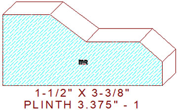 Plinth Block 3-3/8" - 1 Plinth Block 3-3/8" - 1