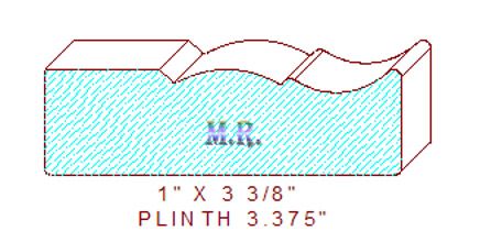 Plinth Block 3-3/8" 