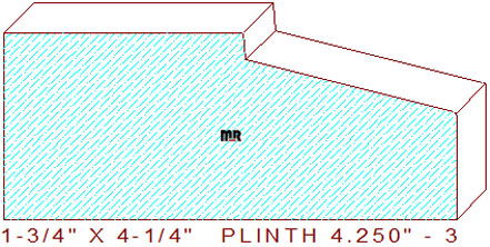 Plinth Block 4-1/4" - 3 Plinth Block 4-1/4" - 3