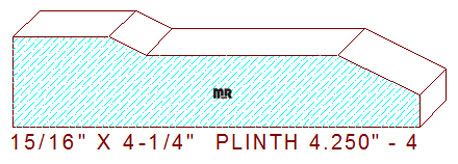 Plinth Block 4-1/4" - 4 Plinth Block 4-1/4" - 4