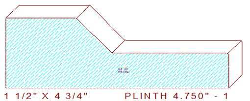 Plinth Block 4-3/4" - 1 Plinth Block 4-3/4" - 1