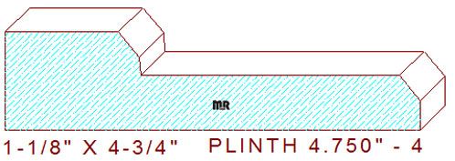 Plinth Block 4-3/4" - 4 Plinth Block 4-3/4" - 4