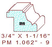Panel Mould 1-1/16" - 9 Panel Mould 1-1/16" - 9