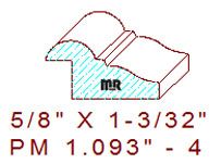 Panel Mould 1-3/32" - 4 Panel Mould 1-3/32" - 4
