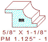 Panel Moulding 1-1/8" - 1 Panel Moulding 1-1/8" - 1