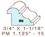 Panel Moulding 1-1/8" - 15 Panel Moulding 1-1/8" - 15
