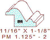 Panel Moulding 1-1/8" - 2 Panel Moulding 1-1/8" - 2