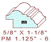 Panel Moulding 1-1/8" - 6 Panel Moulding 1-1/8" - 6