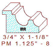 Panel Moulding 1-1/8" - 8 Panel Moulding 1-1/8" - 8
