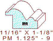 Panel Moulding 1-1/8" - 9 Panel Moulding 1-1/8" - 9