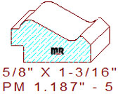 Panel Moulding 1-3/16" - 5 Panel Moulding 1-3/16" - 5