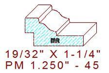 Panel Mould 1-1/4" - 45 Panel Mould 1-1/4" - 45