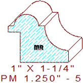 Panel Mould 1-1/4" - 5 Panel Mould 1-1/4" - 5