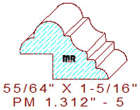 Panel Moulding 1-5/16" - 5 Panel Moulding 1-5/16" - 5