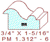Panel Moulding 1-5/16" - 6 Panel Moulding 1-5/16" - 6