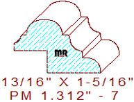 Panel Moulding 1-5/16" - 7 Panel Moulding 1-5/16" - 7