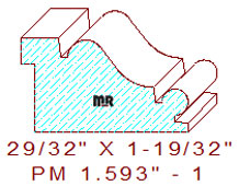 Panel Mould 1-19/32" - 1 Panel Mould 1-19/32" - 1
