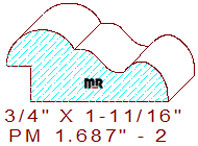 Panel Moulding 1-11/16" - 2 Panel Moulding 1-11/16" - 2