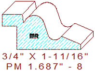 Panel Moulding 1-11/16" - 8 Panel Moulding 1-11/16" - 8