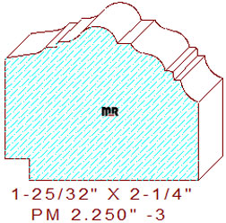 Panel Mould 2-1/4" - 3 Panel Mould 2-1/4" - 3
