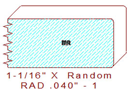 3/64" Radius Edge Moulding - 1 3/64" Radius Edge Moulding - 1