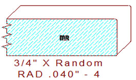 3/64" Radius Edge Moulding - 4 3/64" Radius Edge Moulding - 4