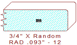 3/32" Radius Edge Moulding - 12 3/32" Radius Edge Moulding - 12