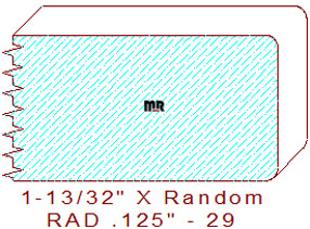 1/8" Radius Edge - 29 1/8" Radius Edge - 29