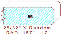 3/16" Radius Edge Moulding - 12 3/16" Radius Edge Moulding - 12
