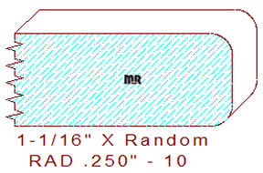 1/4" Radius Edge Moulding - 10 1/4" Radius Edge Moulding - 10