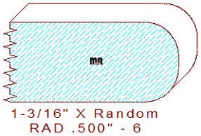 1/2" Radius Edge Moulding - 6 1/2" Radius Edge Moulding - 6