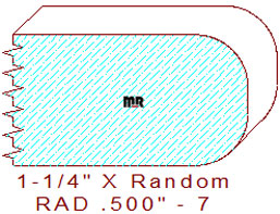 1/2" Radius Edge Moulding - 7 1/2" Radius Edge Moulding - 7