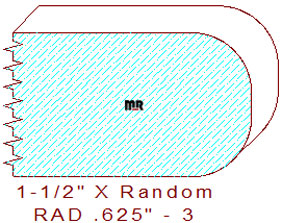 5/8" Radius Edge Moulding - 3 5/8" Radius Edge Moulding - 3