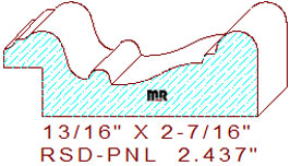 Raised Panel Moulding 2-7/16" Raised Panel Moulding 2-7/16"