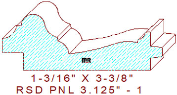 Raised Panel Moulding 3-1/8" - 1 Raised Panel Moulding 3-1/8" - 1