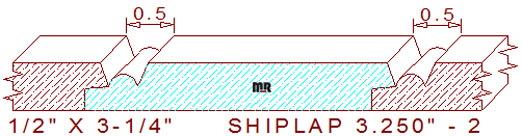 Shiplap Moulding 3-1/4" - 2 Shiplap Moulding 3-1/4" - 2