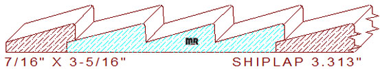 Shiplap Moulding 3-5/16" Shiplap Moulding 3-5/16"