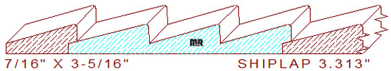 Shiplap Moulding 3-5/16"