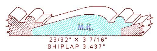 Shiplap Moulding 3-7/16" Shiplap Moulding 3-7/16"
