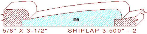 Shiplap Moulding 3-1/2" - 2 Shiplap Moulding 3-1/2" - 2